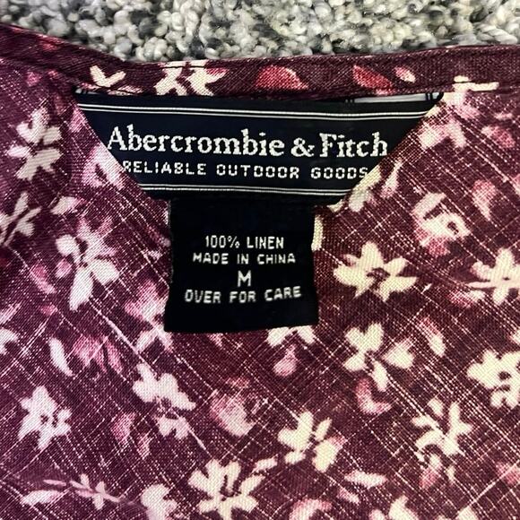 Abercrombie & Fitch Linen Dainty Floral Mini Shift Dress, Women’s M Purple Beach - Picture 3 of 10